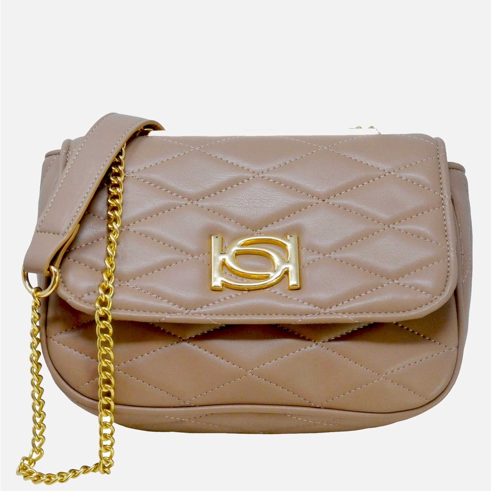 NWT BEBE tan quilted pattern crossbody bag